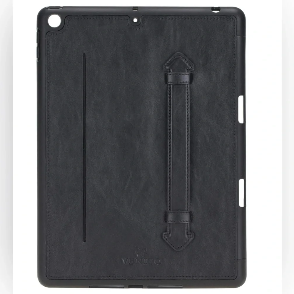 Lecce Leather Wallet Case Compatible with iPad 10.2-2019 Flex Handle Tablet BLK